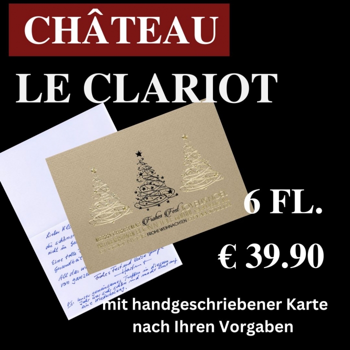 Bordeaux Wein Chateau le Clairiot, 6 Flaschen Weihnachtsgeschenk